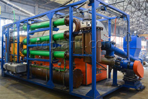 Continuous pyrolysis plant for plastic treatment